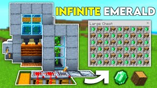 INFINITE Emerald and Wood Farm In Minecraft Bedrock 1.21 - 144 Emerald Per Hour!