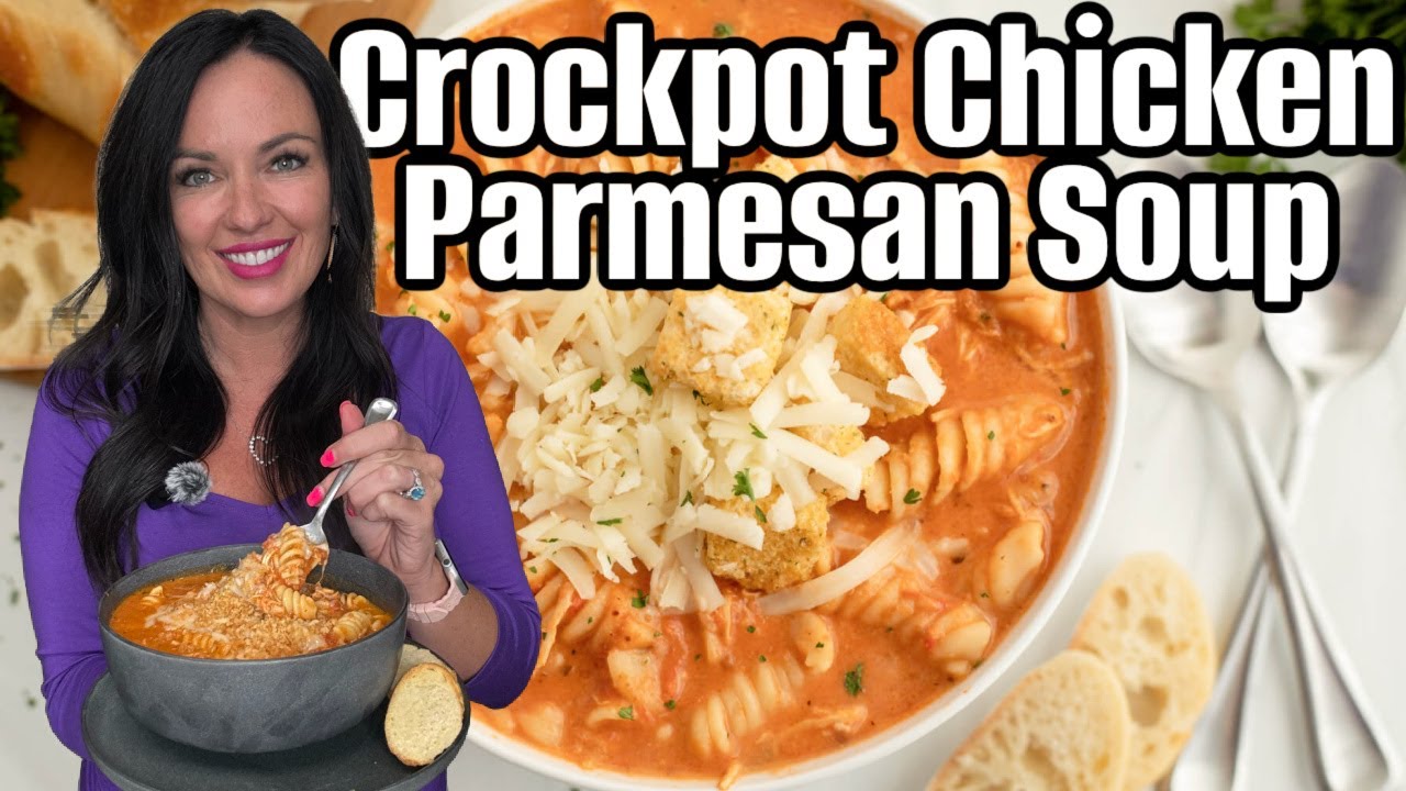 Creamy Chicken Parmesan Soup in the Slow Cooker