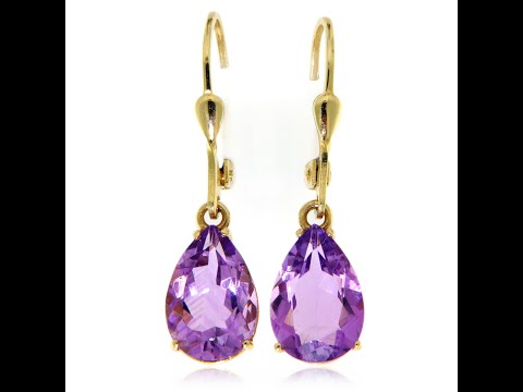 Cercei Aur Galben 14k Ametist Natural - Eleganta si Delicatete