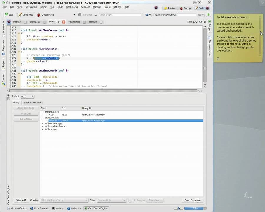 KDevelop C++ Query/Transform plugin