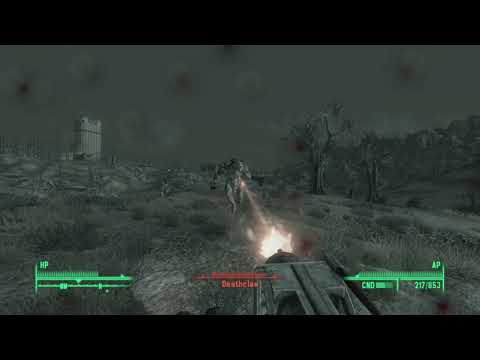Fallout 3 - Deathclaw vs  Gatling Laser (Xbox 360)
