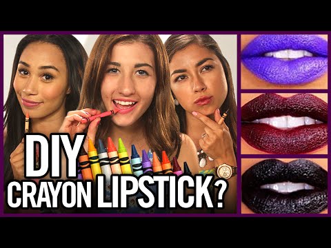 DIY LIPSTICK with CRAYONS - Makeup Mythbusters w/ Maybaby, MyLifeAsEva & Jeaninegirl94 Video