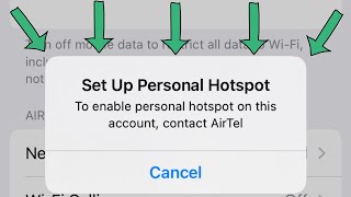 To enable personal hotspot on this account contact carrier iphone ios | Set up Personal Hotspot