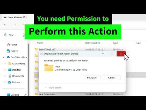 FIX: Destination Folder Access Denied. You Need Permission to Perform this Action in Windows 10/11