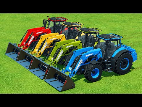 LOAD STONE ON TRUCKS WITH VALTRA TRACTORS - Farming Simulator 22