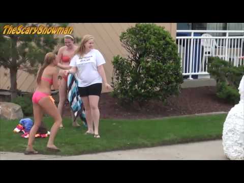 Funny Scary Snowman Hidden Camera Practical Joke Compilation 2015