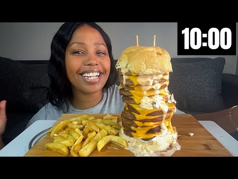Let's Eat 10 Patty Cheese Burger Challenge✨😋|SOUTH AFRICAN MUKBANG 🇿🇦 🔥