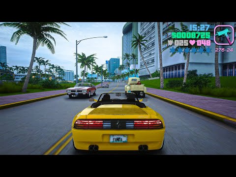 GTA: Vice City Remastered RAW RAY-TRACING Gameplay [4K] 60fps - GTA 5 PC Mod