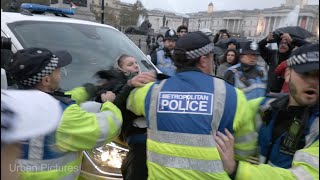 Scuffles erupt and missiles thrown following pro-Palestinian protest march in Central London