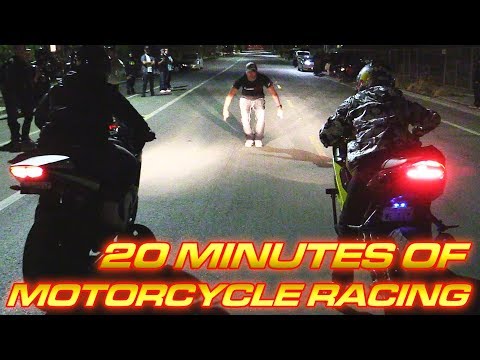 20 Minutes of Motorcycle Street Racing!