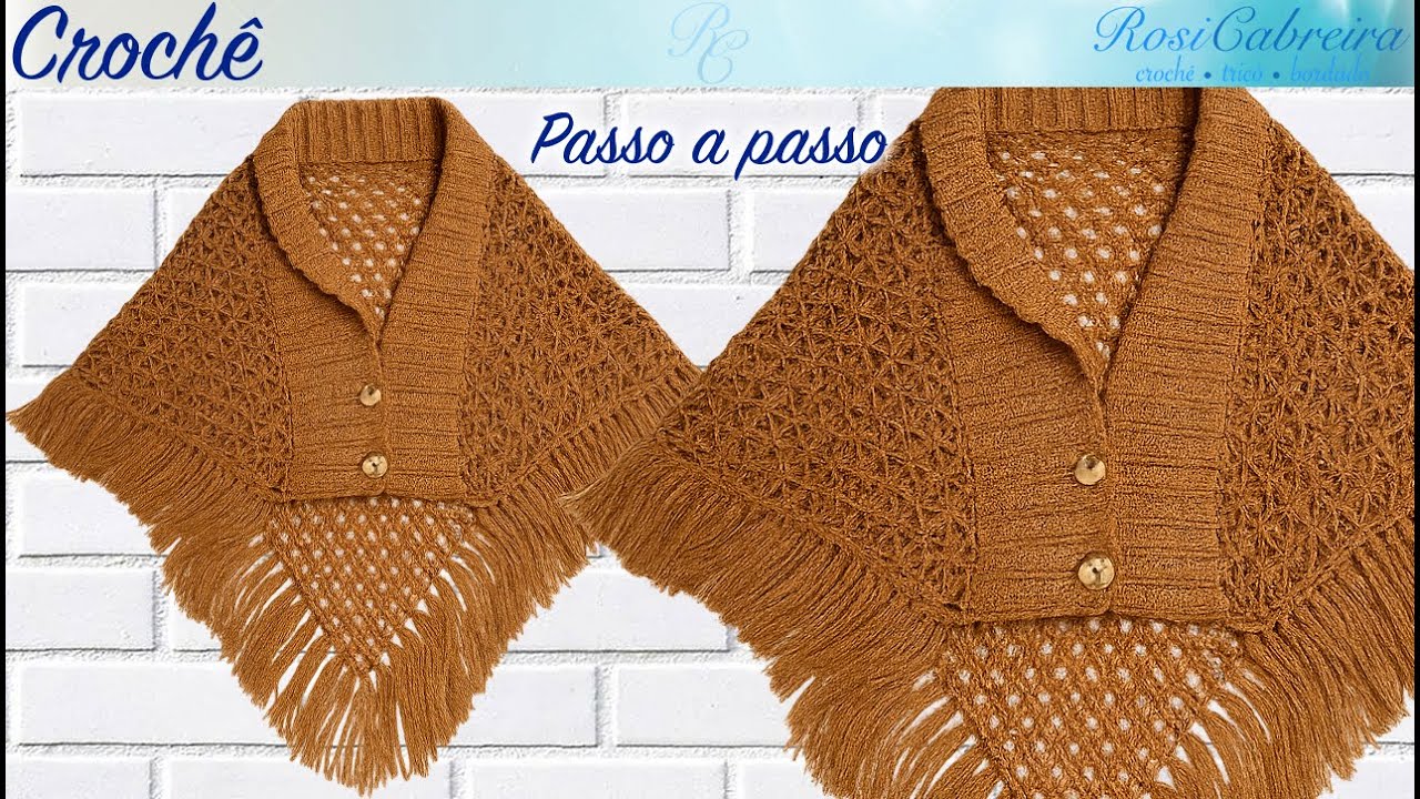 Easy crochet shawl, cape or poncho