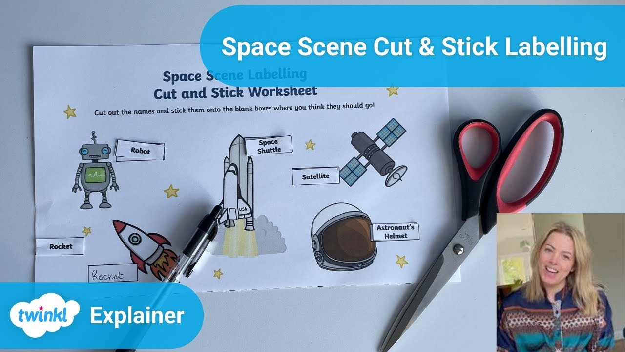 Space Scene Labelling Worksheet