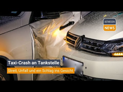 FULDA: Taxi crash at gas station - argument, accident and a punch in the face