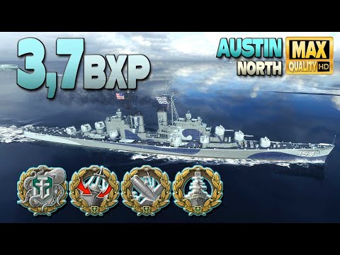 Cruiser Austin: Excellent carry on map North - World of Warships
