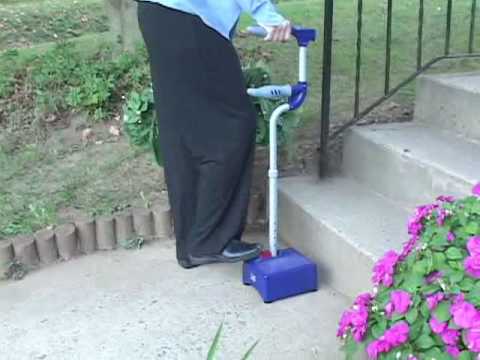 Pilot® Step-Up Cane - a Quad with a flip-up step