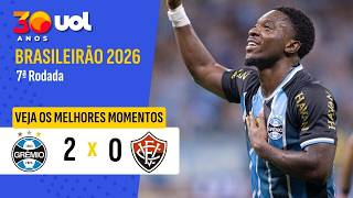 GRÊMIO 2 X 0 VITÓRIA - TRICOLOR VENCE, MAS MARLON SOFRE GRAVE LESÃO; MELHORES MOMENTOS | BRASILEIRÃO