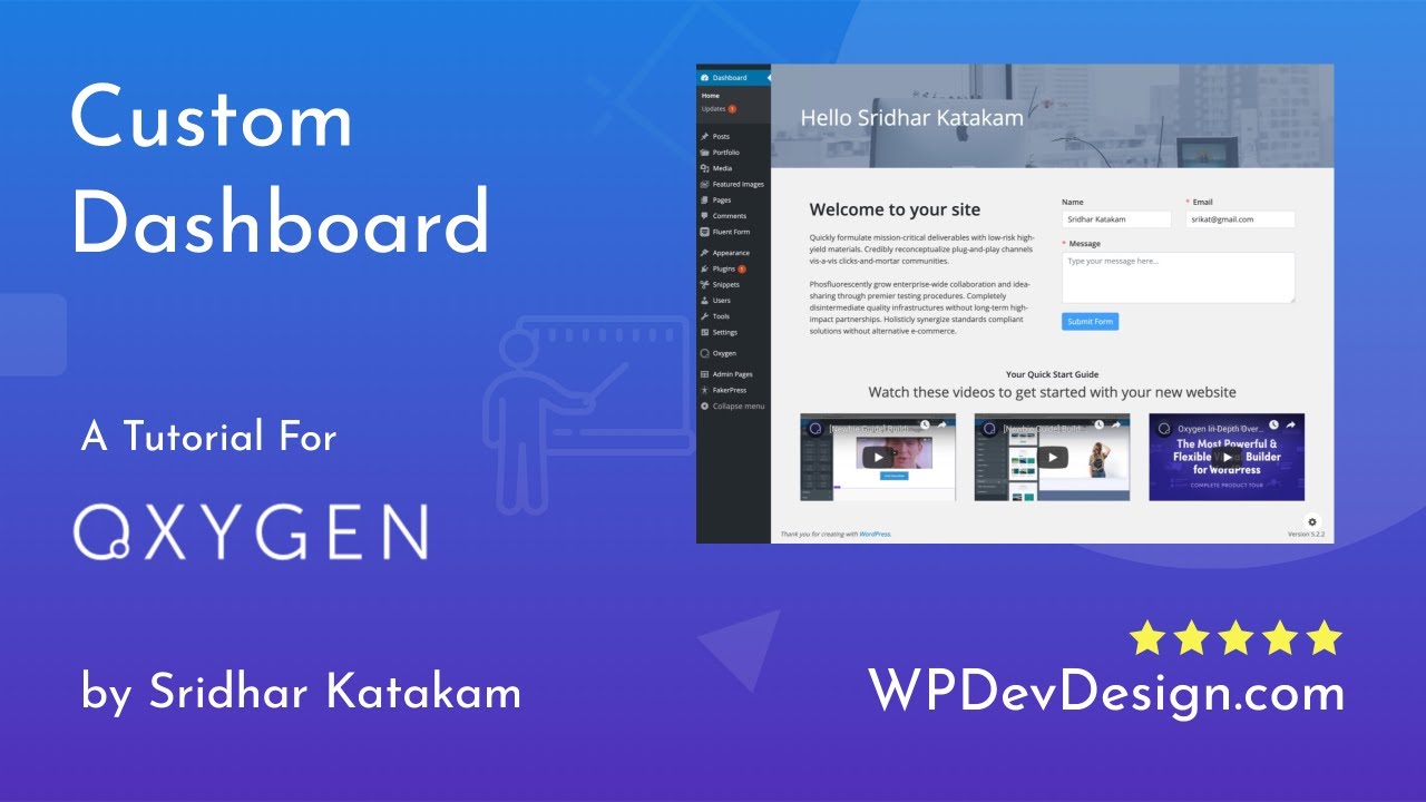 How to Design a Custom WordPress Dashboard Page with Oxygen and WP Admin Pages PRO