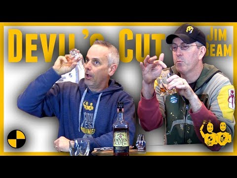 Jim Beam Devils Cut Bourbon and Golden Crescent Glasses #422