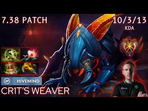 🐉 Dota 2 7.38 Cr1t Weaver - HIGHEST XPM! Hivemind Facet is good? - Full Ranked Match Pro Gameplay