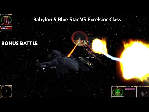 Babylon 5 Bluestar VS Excelsior Class | Bonus Battle | Enterprise F | Star Trek Bridge Commander |