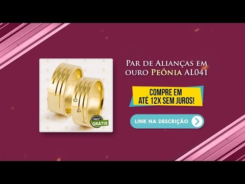 Par de Alianças em Ouro Peônia AL041 Primor Joias