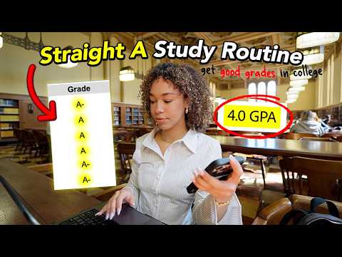 How to get GOOD GRADES in COLLEGE ✅ straight A student study routine + organization tips