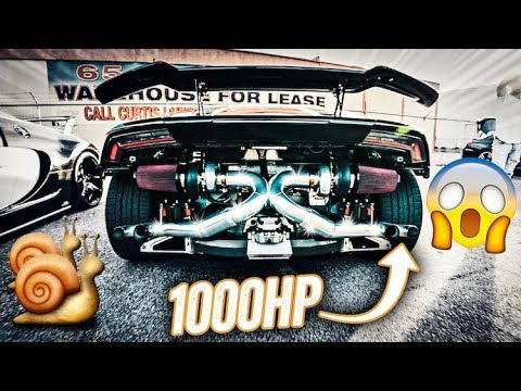 Twin Turbo Lambo Shuts Down Car Show !!! Video