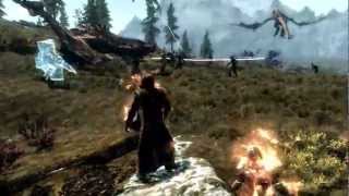 Skyrim. Кто круче? Юстициар талмора vs древний дракон.