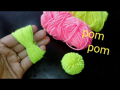 Super Easy Pom Pom Making Ideas With Fingers- Hand Embroidery Amazing Trick- How To Make Woolen Ball