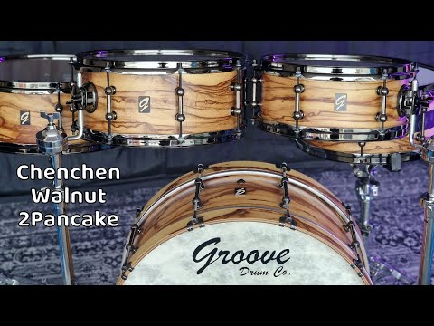DEMO - Groove Drum Co. Double Pancake Chenchen Walnut Drums