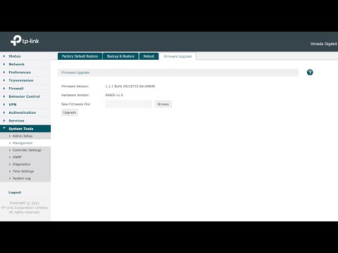 TP-Link ER605 (Multi-WAN Load Balancing Router): Firmware Upgrading Process