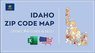 Idaho Zip Code Map in Excel - Zip Codes List and Population Map