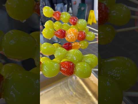 Multifruit Tanghulu “Fruits coated with Sugar Syrup” #korea #korean #streetfood #fruit