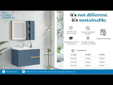 Pvc bathroom vanity cabinet with mirror, size: 600 mm