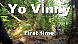 Following Fred down Yo Vinny, first ride down this trail