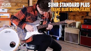 Video thumbnail for No Talking...Just Tones | Suhr Standard Plus Trans Blue Denim/Slate Pau Ferro by Peach Guitars