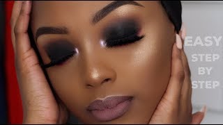 HOW TO: EASY SMOKEY EYE MAKEUP TUTORIAL | BEGINNER FRIENDLY | WOC