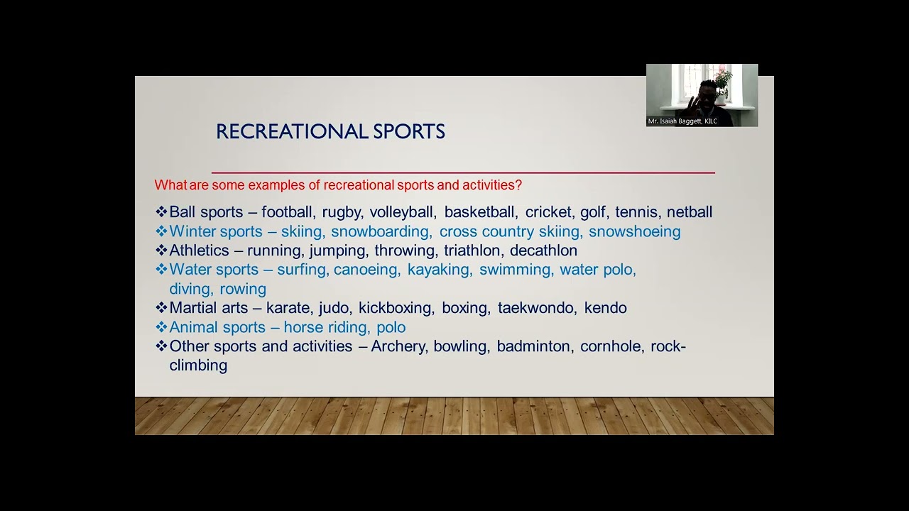 USCS Lesson 14 15  Recreational Sports Sports Project