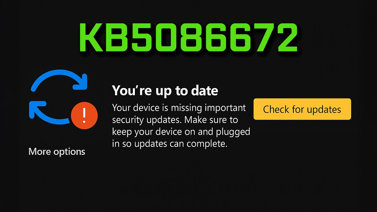 Windows 11 Update KB5086672 Install Error Your Device Is Missing Important Security Updates FIX