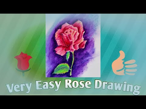 How to draw a rose - very easy rose drawing - draw a rose step by step.