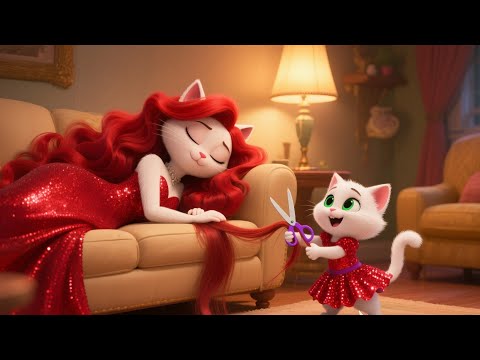 Naughty Kitten Cuts Mom Cat’s Hair to Buy a Teddy Bear | AI Cat Story🐾✂️🧸#aicat#aicatstory#catshorts