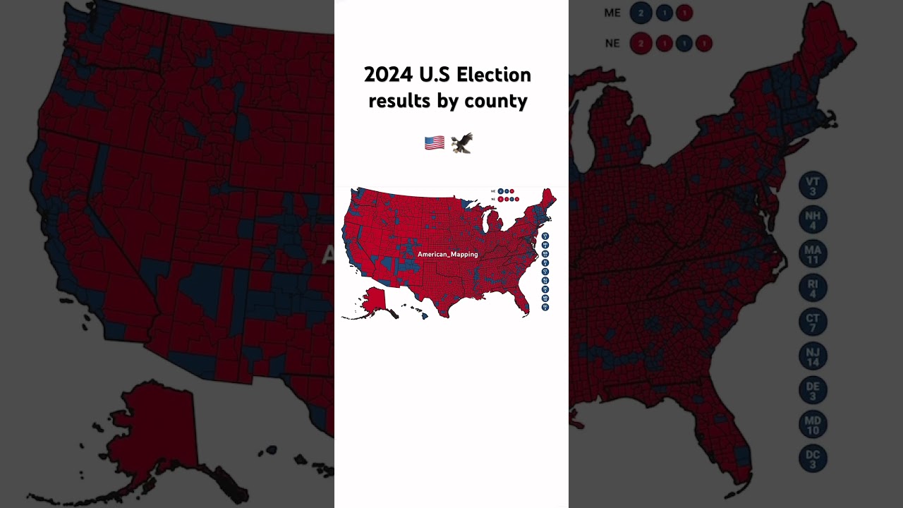 2024 Election results by county 🇺🇸 🦅 #usa #history #election #map #geography #american_mapping