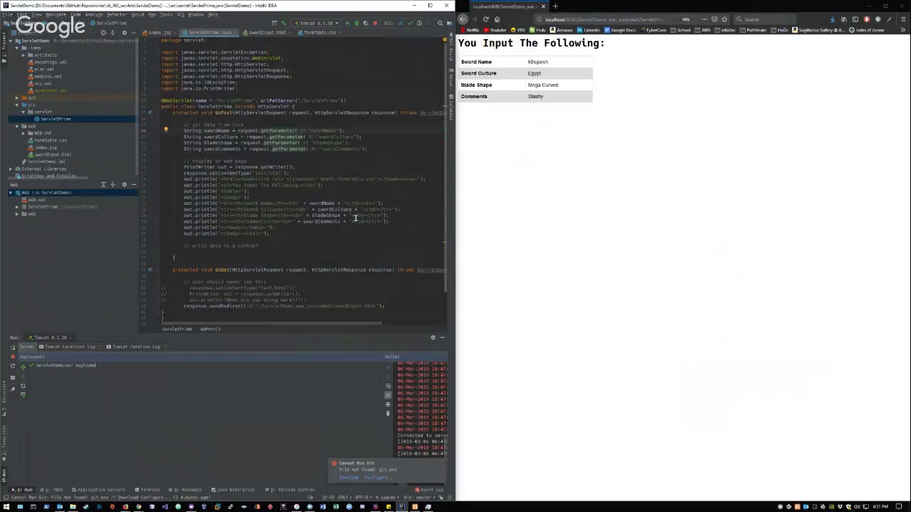 CIT 360 Servlet Demo