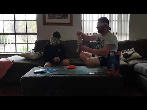 Blind jenga pass challenge