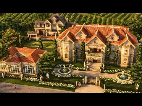 Huge Royal Estate with Stable and Greenhouse 👑 The Sims 4 Speed Build | No CC