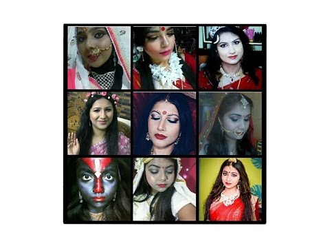 Navdurga/Navratri All 9 looks of Maa Durga with significance/ Indian makeup collaboration Video