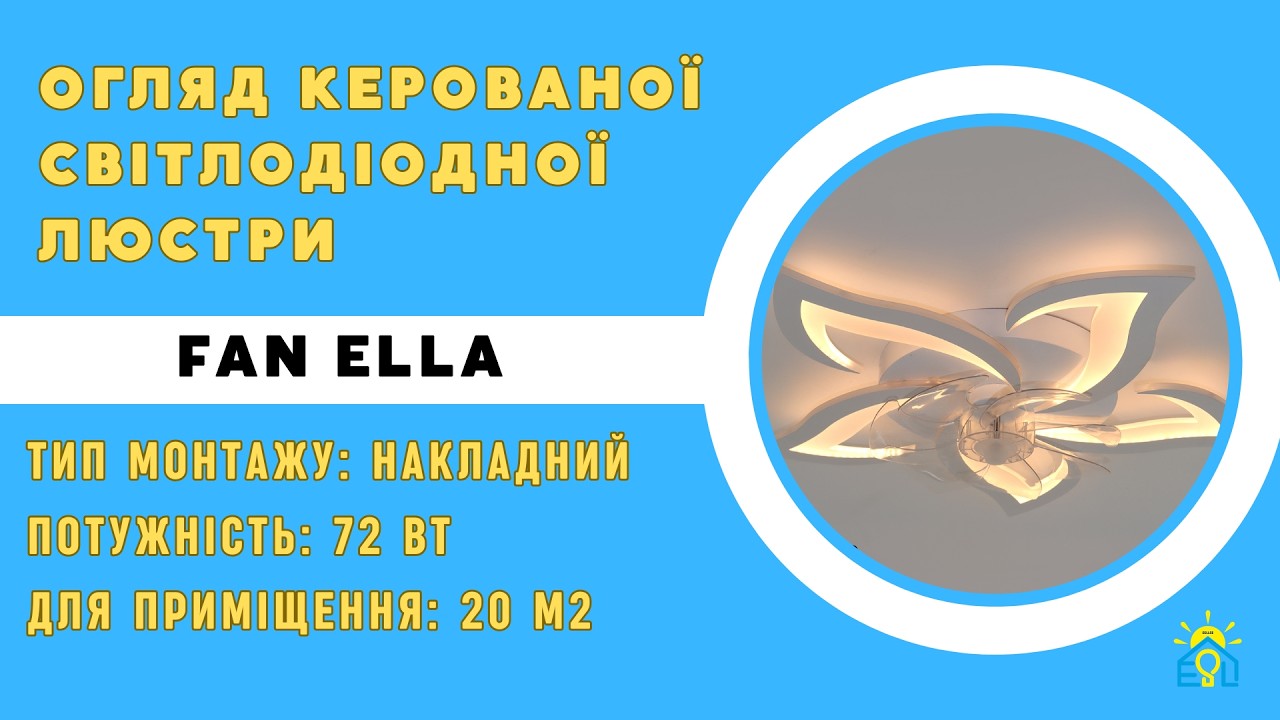 Люстра світлодіодна з вентилятором FAN ELLA 72 Вт Білий