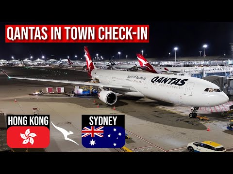 QANTAS A330 ECONOMY Class from Hong Kong to Sydney (In Town Check-in)