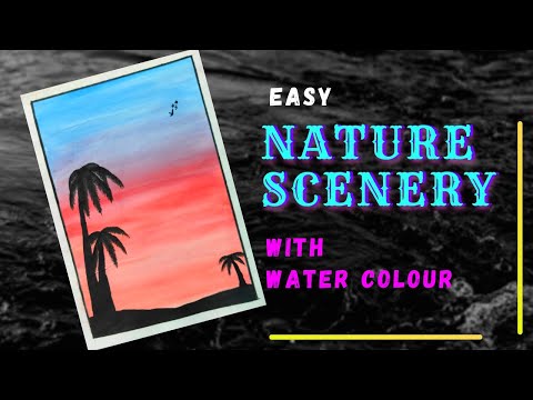 Easy  NATURE SCENERY for beginners 🏞️ |  Water colour  |  Art with AVIRAL