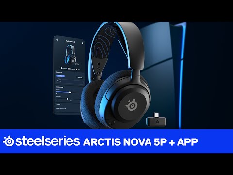 Belaidės žaidimų ausinės SteelSeries Arctis Nova 5P, Juodos spalvos video